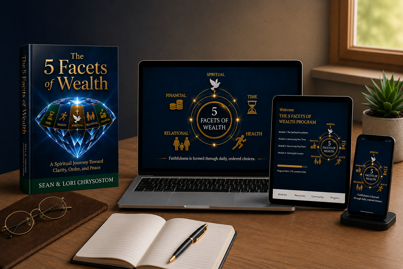 The 5 Facets of Wealth Ecosystem Mockup
